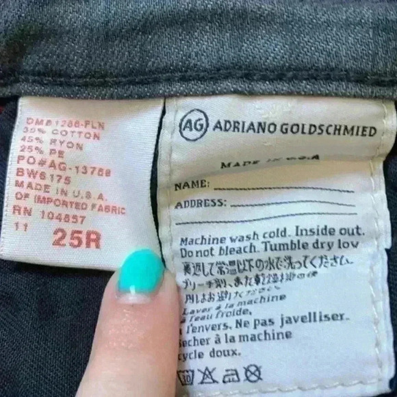 AG adriano goldschmied ripped black the Stevie slim straight jeans in size 25 - Picture 9 of 9